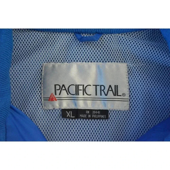 Pacific Trail XL Blue Nylon Windbreaker Jacket For Men - Picture 5 of 7